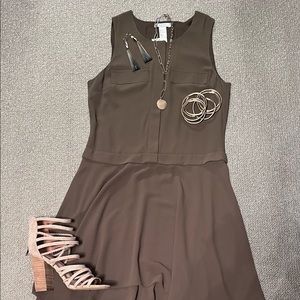 H&M Olive Green MIDI Dress